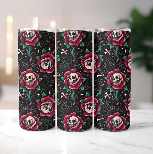 Skull Rose Tumbler